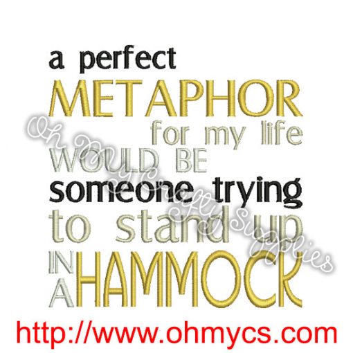 Life Metaphor Embroidery Design