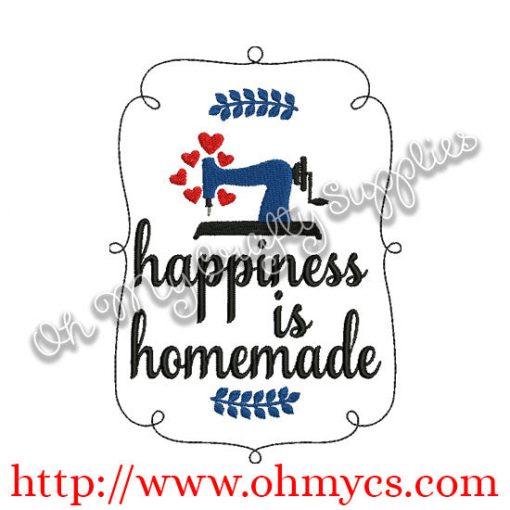 Happiness is Homemade Embroidery Design