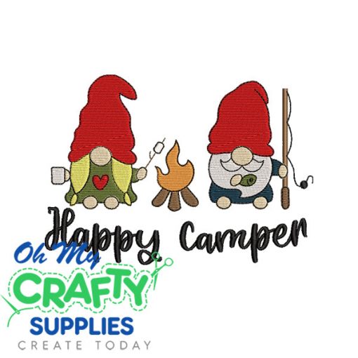 Happy Camper Gnomes Embroidery Design