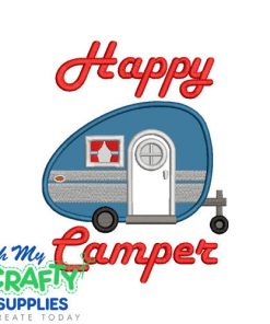 Happy Camper Applique Embroidery Design