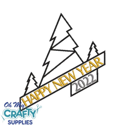 Happy New Year 1220 Embroidery Design