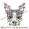 Henna Boston Terrier Embroidery Design