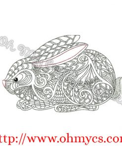 Henna Bunny Embroidery Design
