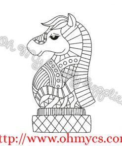 Henna Knight Embroidery Design