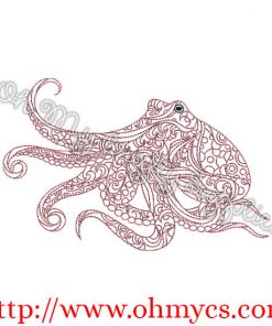 Henna Octopus Embroidery Design