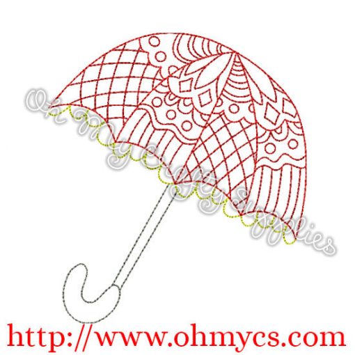 Henna Umbrella Embroidery Design