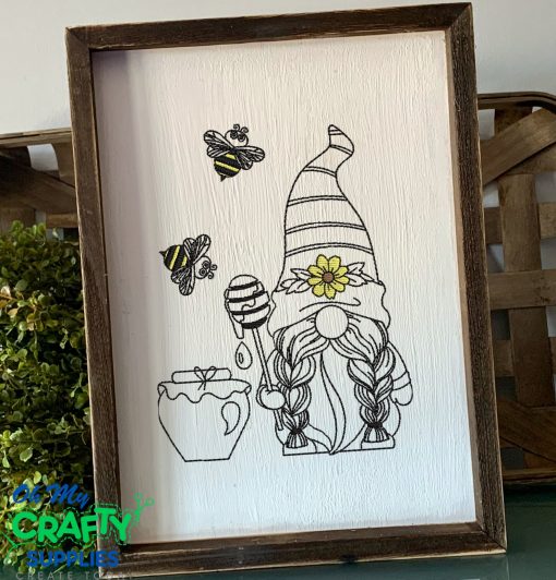 Honey Gnome Embroidery Design