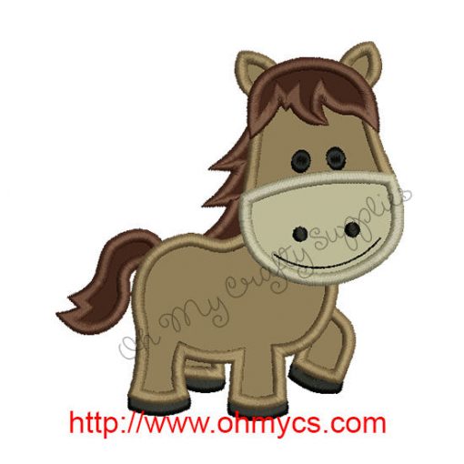 Horse Applique Embroidery Design