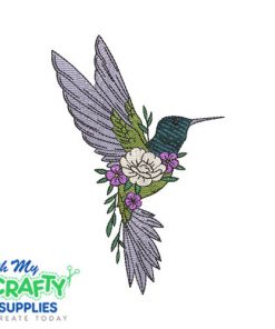 Floral Hummingbird 525 Embroidery Design