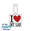 I Heart MY Lab Key Fob Embroidery Design