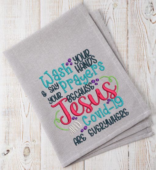 Jesus and Covid Embroidery Design