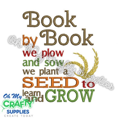 Book Planting Embroidery Design