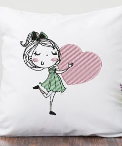Little Miss Hearts Embroidery Design