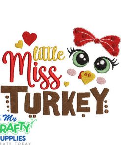 Little Miss Turkey 1018 Embroidery Design