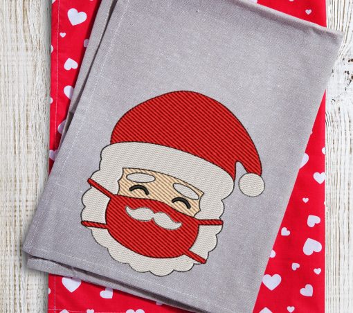 Masked Santa Embroidery Design