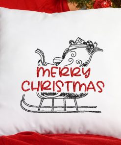 Merry Christmas Sleigh Embroidery Design