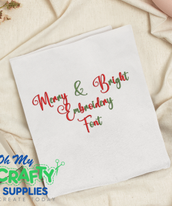 Merry and Bright Embroidery Font (BX Included)