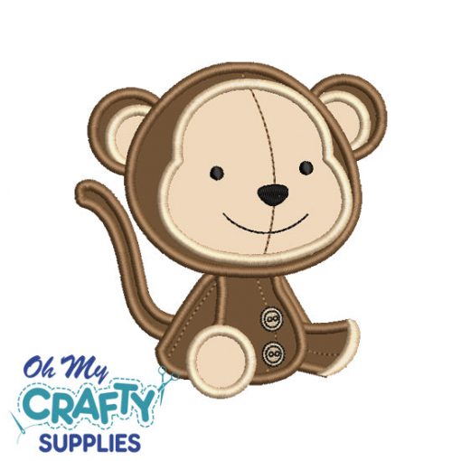 Monkey Applique Embroidery Design