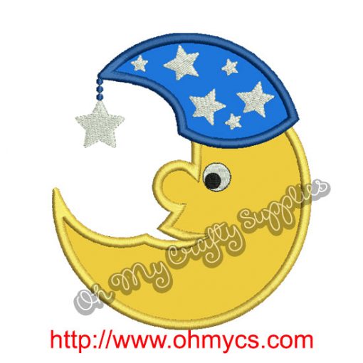 Bedtime Moon Applique Design