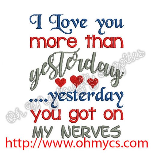 More than Yesterday Embroidery Design