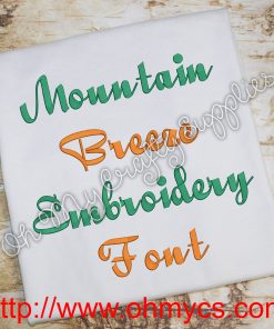 Mountain Breeze Embroidery Font (BX Included)
