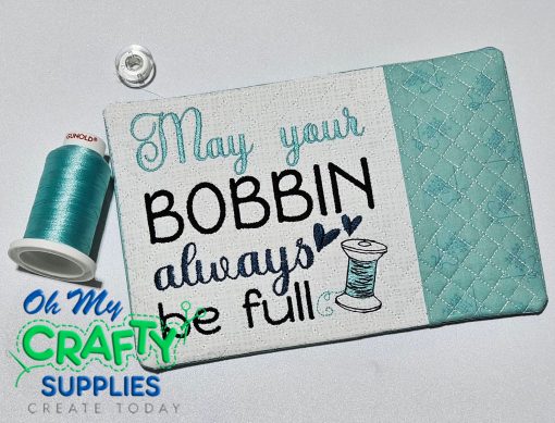 In The Hoop Mug Rug Full Bobbin Embroidery Design