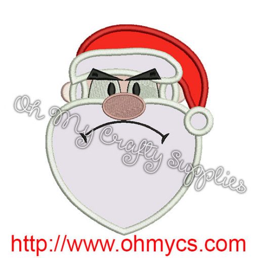 Naughty List Santa Applique Design