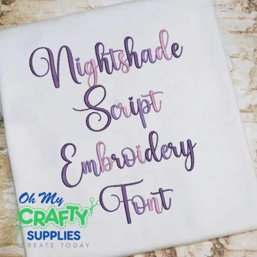 Nightshade Script Embroidery Font (BX Included)
