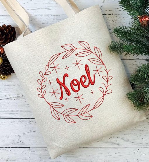 Noel Wreath Embroidery Design
