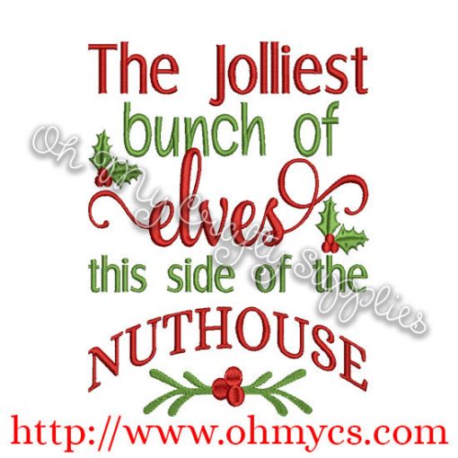 nuthouse elves embroidery design