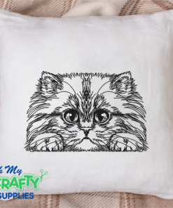 Crouching Kitty Cat Sketch 2021 Embroidery Design