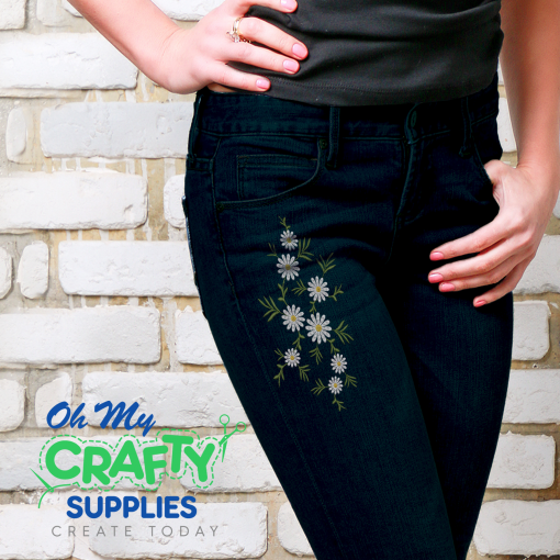 Daisy Fashion Print Embroidery Design