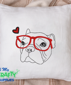 Dog Drawing with Glasses 2021 Embroidery Design