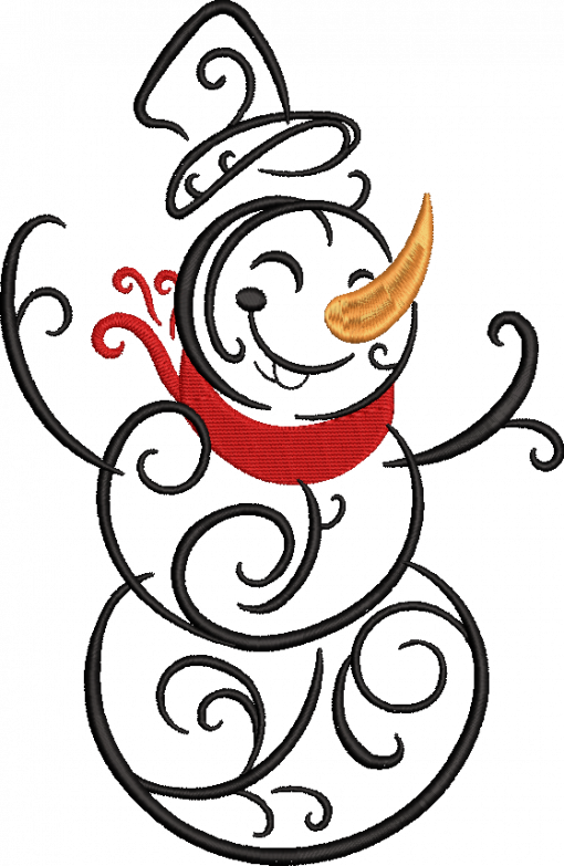 Doodle Snowman 2 Set Embroidery Design