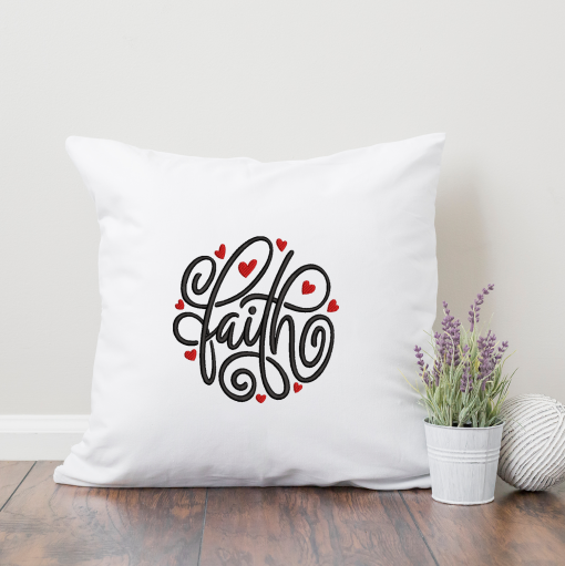 Faith With Hearts 2020 Embroidery Design