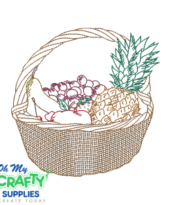 Fruit Basket Line Art Sketch 2021 Embroidery Design