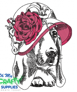 Pooch with Hat Sketch 2021 Embroidery Design