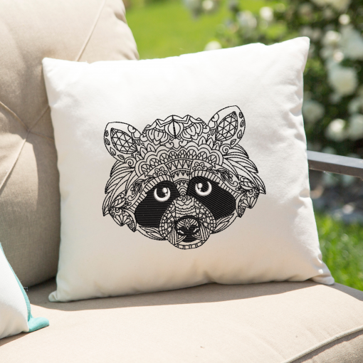 Henna Raccoon Face 2021 Embroidery Design