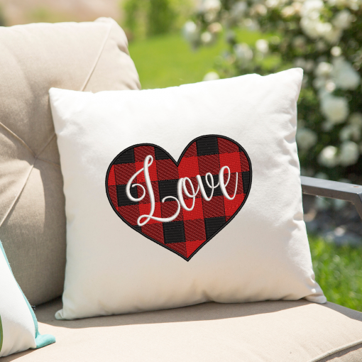 Love Heart Plaid 2020 Embroidery Design