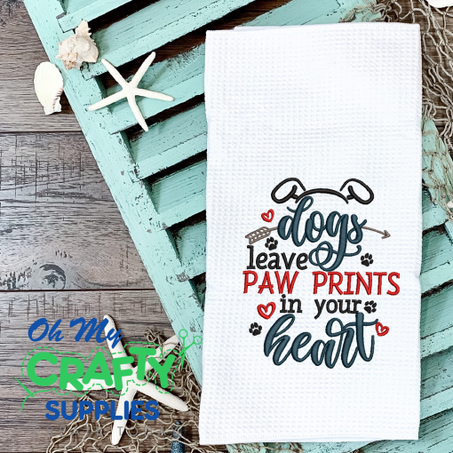 Paw Prints in Heart 2021 Embroidery Design