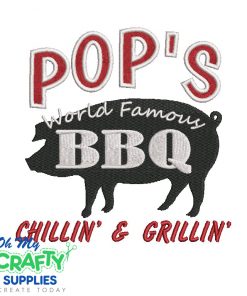 Pop's Famous BBQ 2021 Embroidery Design
