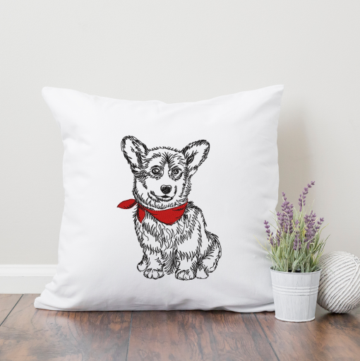 Sitting Corgi 2020 Embroidery Design