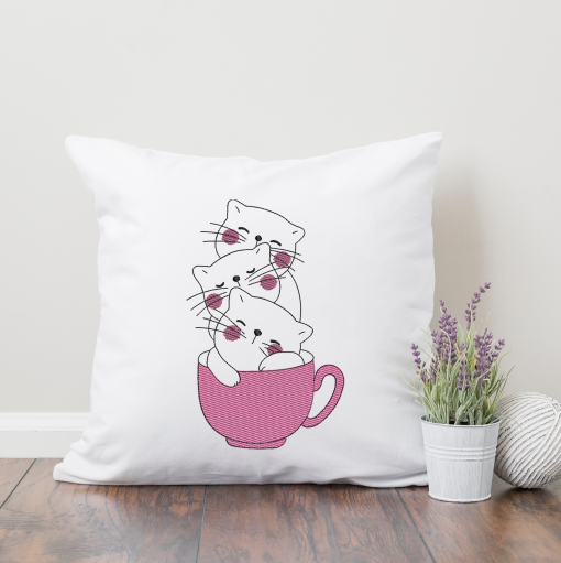 Tea Cup Kittens 2020 Embroidery Design