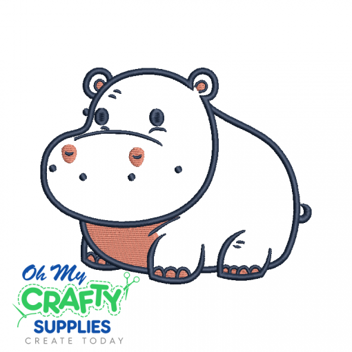 Baby Hippo 1218 Applique Design