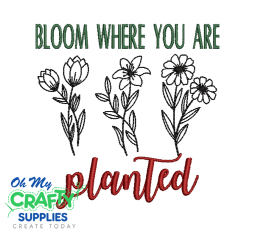 Bloom Where You Are 22 Embroidery Design