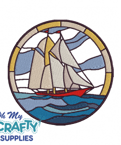 Boat Stained Glass Embroidery Design