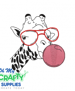 Bubblegum Giraffe Embroidery Design