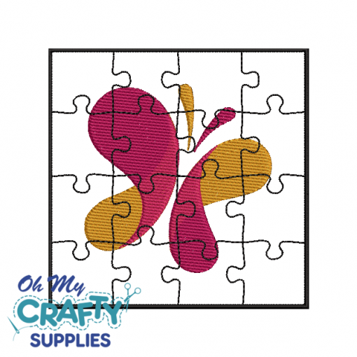 Butterfly Puzzle Art 42222 Embroidery Design