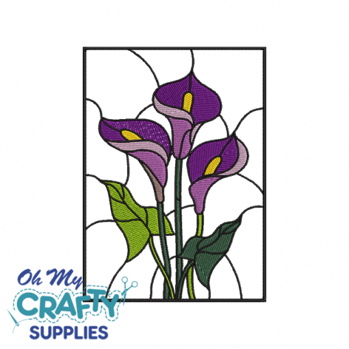 Calla Lily Stained Glass Embroidery Design