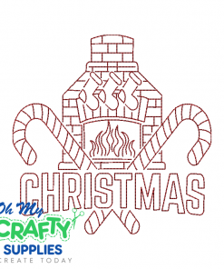 Christmas Fireplace 1119 Embroidery Design